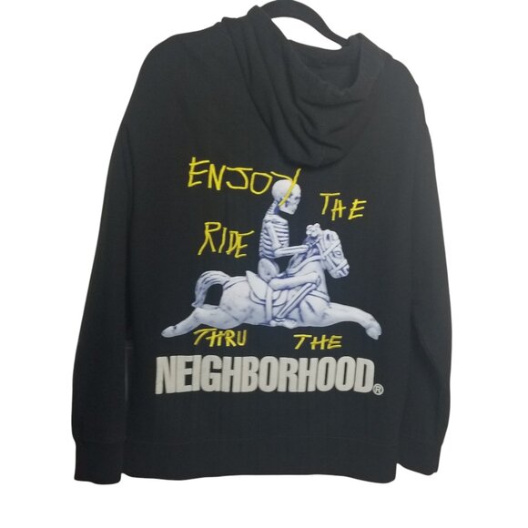Travis Scott Cactus Jack Neighborhood Mens Cotton Blend Goth Punk Hoodie Sz L - Picture 1 of 9